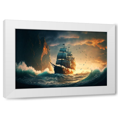 The Flying Dutchman 7 White Modern Wood Framed Art Print by Heere, Ray