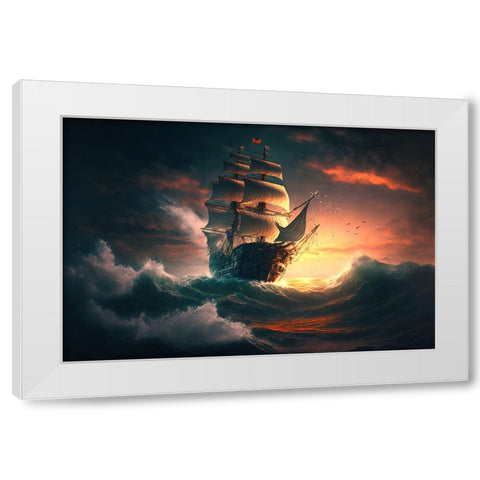 The Flying Dutchman 8 White Modern Wood Framed Art Print by Heere, Ray