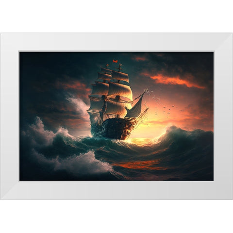 The Flying Dutchman 8 White Modern Wood Framed Art Print by Heere, Ray