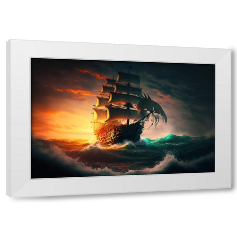 The Flying Dutchman 9 White Modern Wood Framed Art Print by Heere, Ray