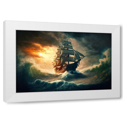 The Flying Dutchman 10 White Modern Wood Framed Art Print by Heere, Ray