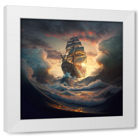 The Flying Dutchman 12 White Modern Wood Framed Art Print by Heere, Ray
