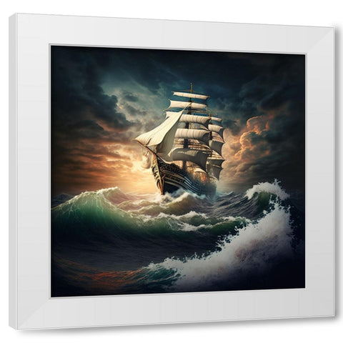 The Flying Dutchman 14 White Modern Wood Framed Art Print by Heere, Ray