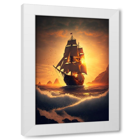The Flying Dutchman 16 White Modern Wood Framed Art Print by Heere, Ray