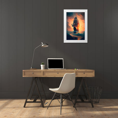 The Flying Dutchman 18 White Modern Wood Framed Art Print by Heere, Ray