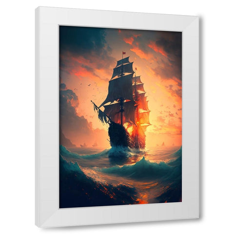 The Flying Dutchman 18 White Modern Wood Framed Art Print by Heere, Ray