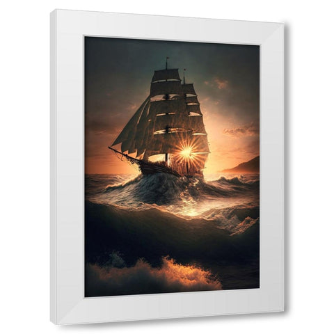 The Flying Dutchman 21 White Modern Wood Framed Art Print by Heere, Ray