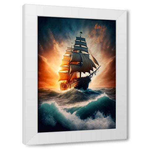 The Flying Dutchman 22 White Modern Wood Framed Art Print by Heere, Ray