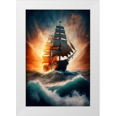 The Flying Dutchman 22 White Modern Wood Framed Art Print by Heere, Ray