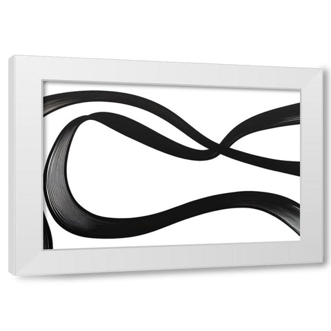 Black White Bold Strokes 1 White Modern Wood Framed Art Print by Heere, Ray