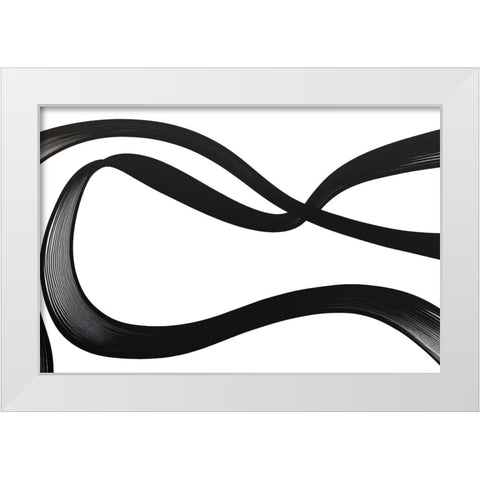 Black White Bold Strokes 1 White Modern Wood Framed Art Print by Heere, Ray