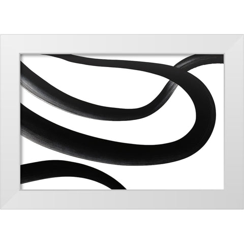 Black White Bold Strokes 2 White Modern Wood Framed Art Print by Heere, Ray