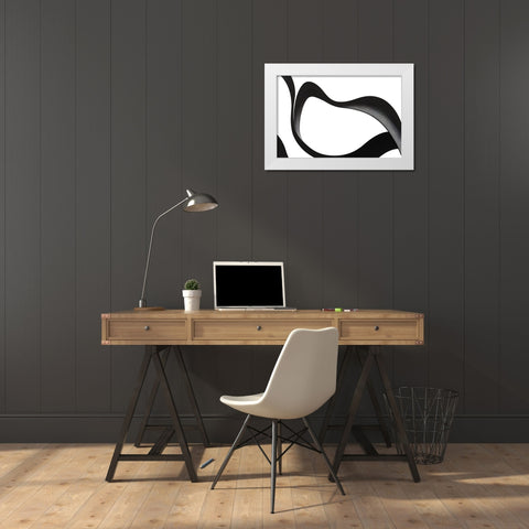 Black White Bold Strokes 3 White Modern Wood Framed Art Print by Heere, Ray