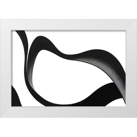 Black White Bold Strokes 3 White Modern Wood Framed Art Print by Heere, Ray