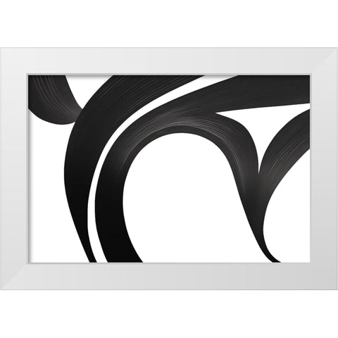 Black White Bold Strokes 5 White Modern Wood Framed Art Print by Heere, Ray