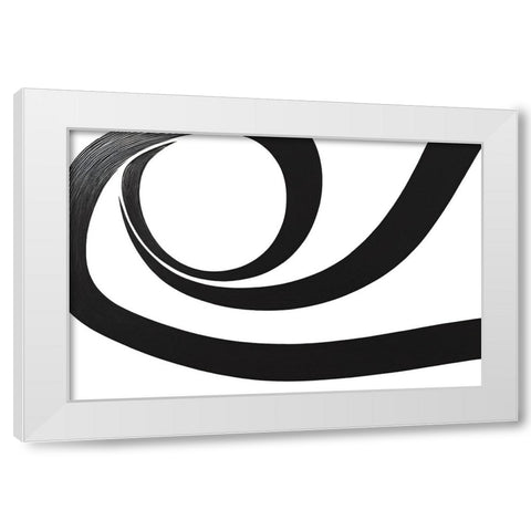 Black White Bold Strokes 8 White Modern Wood Framed Art Print by Heere, Ray
