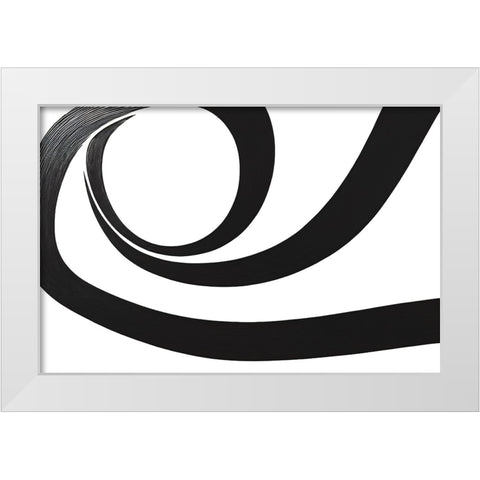 Black White Bold Strokes 8 White Modern Wood Framed Art Print by Heere, Ray
