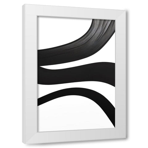Black White Bold Strokes 20 White Modern Wood Framed Art Print by Heere, Ray