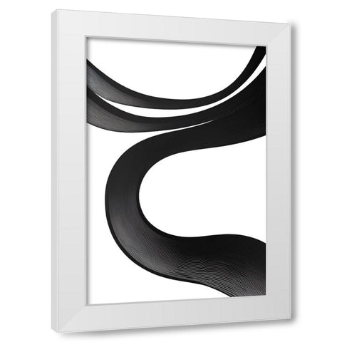 Black White Bold Strokes 21 White Modern Wood Framed Art Print by Heere, Ray