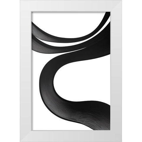 Black White Bold Strokes 21 White Modern Wood Framed Art Print by Heere, Ray