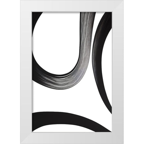 Black White Bold Strokes 23 White Modern Wood Framed Art Print by Heere, Ray
