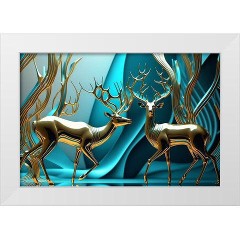 Metallic Majesty 9 White Modern Wood Framed Art Print by Heere, Ray