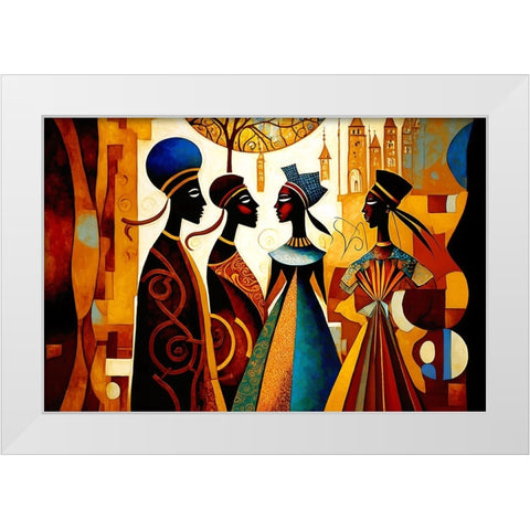 Mid Century Celebration Of All Cultures 7 White Modern Wood Framed Art Print by Heere, Ray