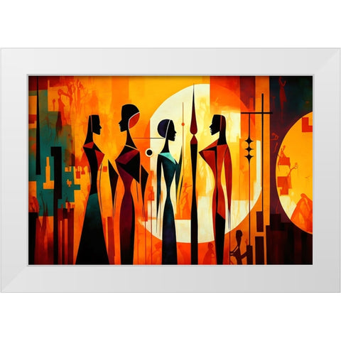Mid Century Celebration Of All Cultures 9 White Modern Wood Framed Art Print by Heere, Ray