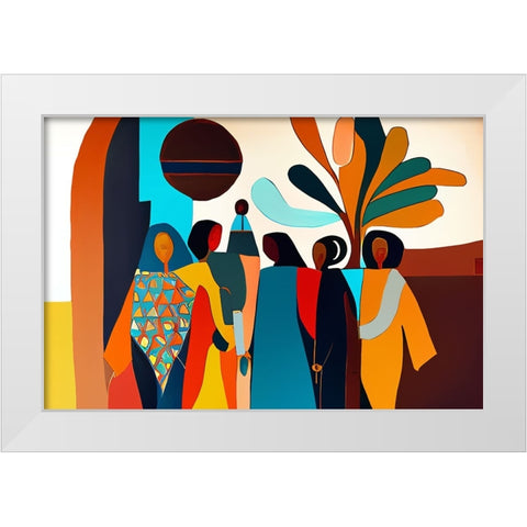 Mid Century Celebration Of All Cultures 10 White Modern Wood Framed Art Print by Heere, Ray