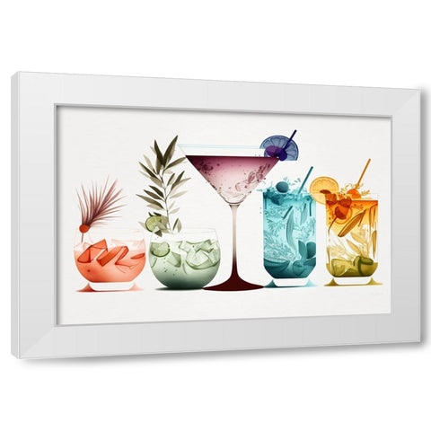 Mid Century Cocktails And Drinks 6 White Modern Wood Framed Art Print by Heere, Ray