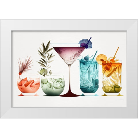 Mid Century Cocktails And Drinks 6 White Modern Wood Framed Art Print by Heere, Ray