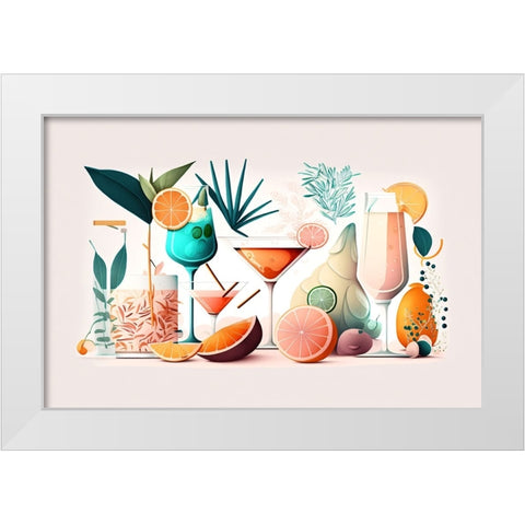 Mid Century Cocktails And Drinks 7 White Modern Wood Framed Art Print by Heere, Ray