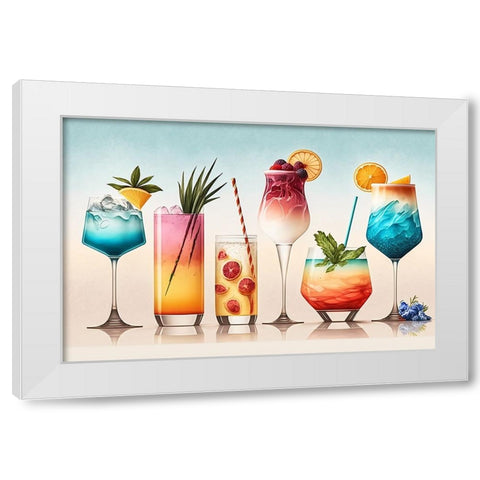 Mid Century Cocktails And Drinks 9 White Modern Wood Framed Art Print by Heere, Ray