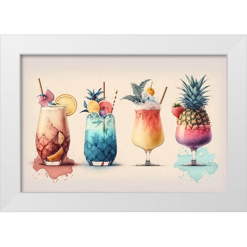 Mid Century Cocktails And Drinks 10 White Modern Wood Framed Art Print by Heere, Ray