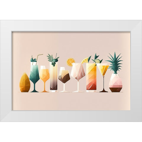 Mid Century Cocktails And Drinks 11 White Modern Wood Framed Art Print by Heere, Ray