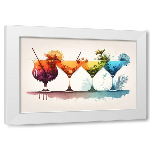 Mid Century Cocktails And Drinks 12 White Modern Wood Framed Art Print by Heere, Ray