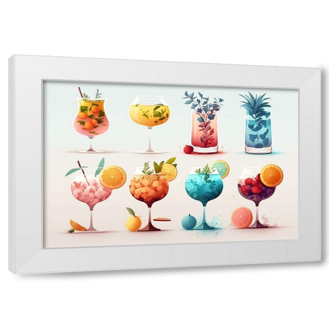Mid Century Cocktails And Drinks 13 White Modern Wood Framed Art Print by Heere, Ray