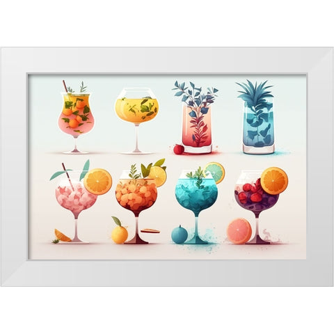 Mid Century Cocktails And Drinks 13 White Modern Wood Framed Art Print by Heere, Ray