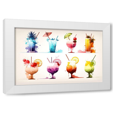 Mid Century Cocktails And Drinks 14 White Modern Wood Framed Art Print by Heere, Ray