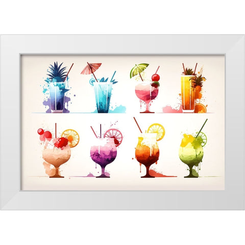 Mid Century Cocktails And Drinks 14 White Modern Wood Framed Art Print by Heere, Ray