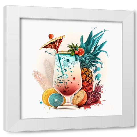 Mid Century Cocktails And Drinks 17 White Modern Wood Framed Art Print by Heere, Ray