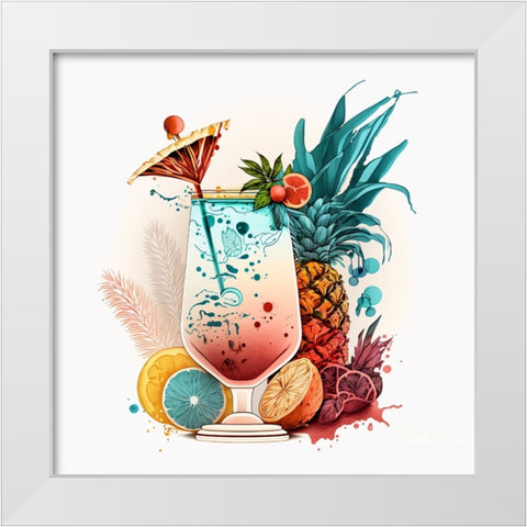 Mid Century Cocktails And Drinks 17 White Modern Wood Framed Art Print by Heere, Ray