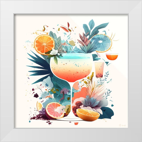 Mid Century Cocktails And Drinks 18 White Modern Wood Framed Art Print by Heere, Ray