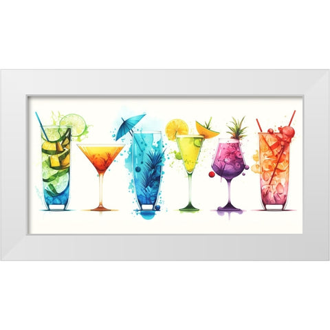 Mid Century Cocktails And Drinks 28 White Modern Wood Framed Art Print by Heere, Ray