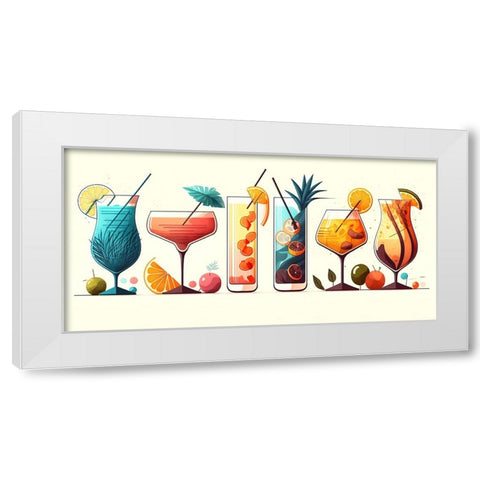 Mid Century Cocktails And Drinks 29 White Modern Wood Framed Art Print by Heere, Ray