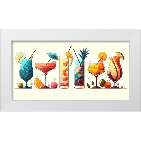 Mid Century Cocktails And Drinks 29 White Modern Wood Framed Art Print by Heere, Ray