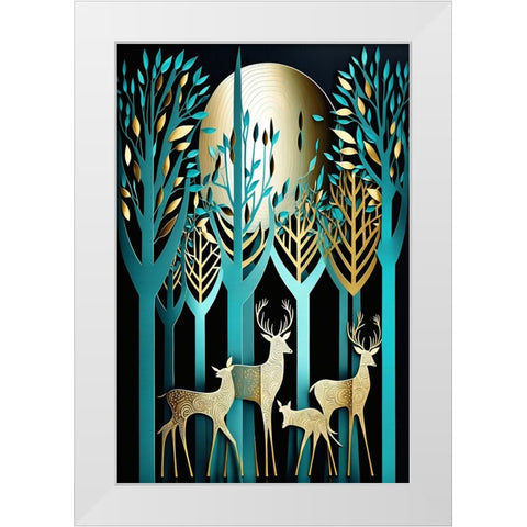 Mid Century Deer 19 White Modern Wood Framed Art Print by Heere, Ray