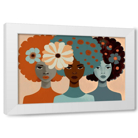 Mid Century Diversity Portraits 3 White Modern Wood Framed Art Print by Heere, Ray
