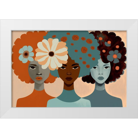 Mid Century Diversity Portraits 3 White Modern Wood Framed Art Print by Heere, Ray