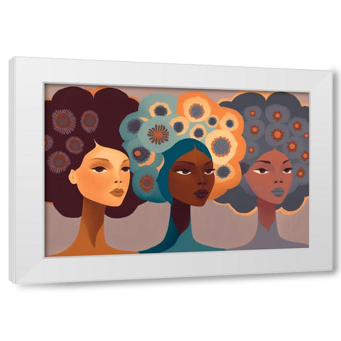 Mid Century Diversity Portraits 13 White Modern Wood Framed Art Print by Heere, Ray